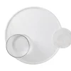 Set di vassoi da pranzo in marmo bianco