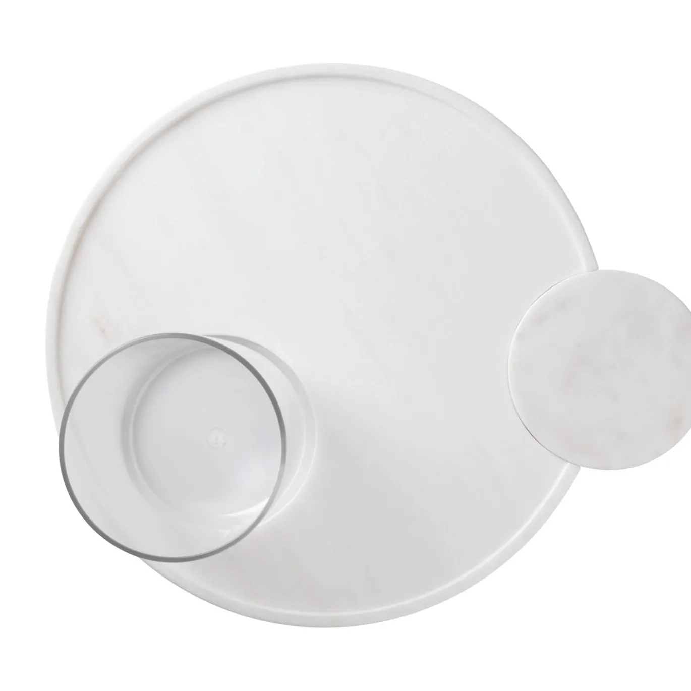 Set di vassoi da pranzo in marmo bianco