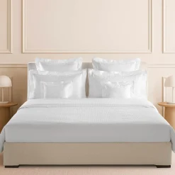 Set lenzuola Komodo in raso di cotone jacquard bianco