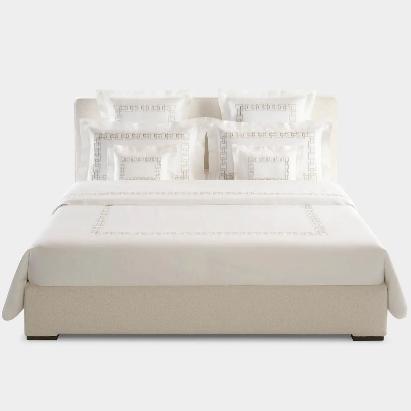 Set Lenzuola QENA ricamate in Cotone Percalle Bianco