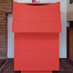 Settimino Rosso in legno di frassino verniciato