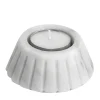 Set vaso basso in marmo bianco di Carrara e portacandele