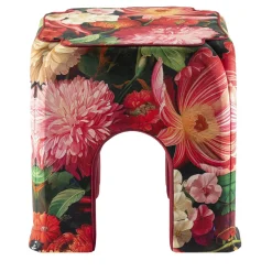 Sgabello Alice in velluto floreale di Clementine Chambon