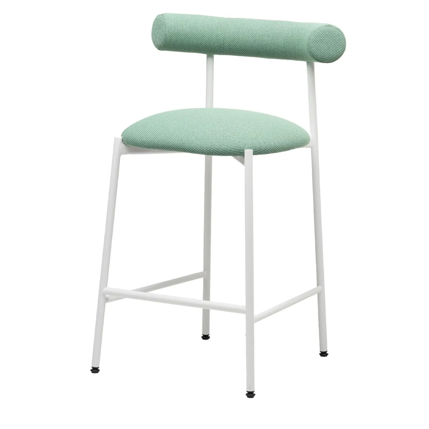 Sgabello basso Pampa SG-65 verde salvia e bianco di Studio Pastina