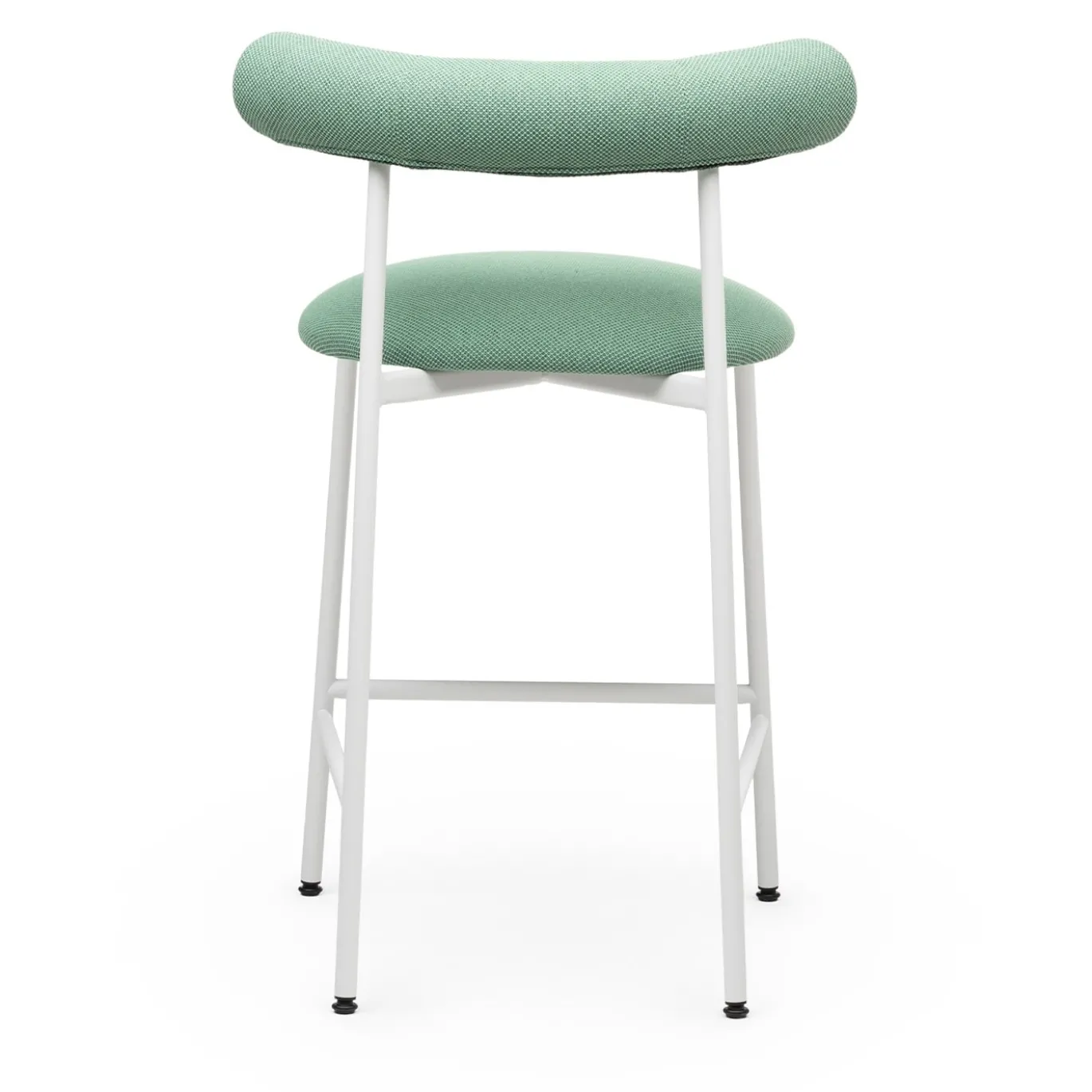 Sgabello basso Pampa SG-65 verde salvia e bianco di Studio Pastina