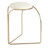 SGABELLO BASSO SCULTOREO FLOW IN ORO E BIANCO