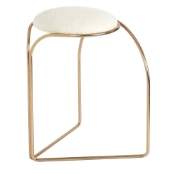 SGABELLO BASSO SCULTOREO FLOW IN ORO E BIANCO
