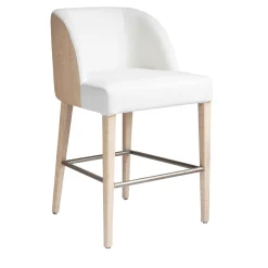 Sgabello Colette Raffia Bar Bianco della Collezione Riviera