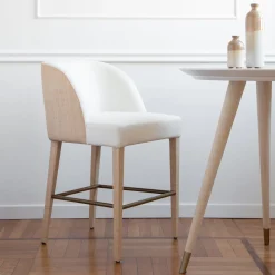 Sgabello Colette Raffia Bar Bianco della Collezione Riviera