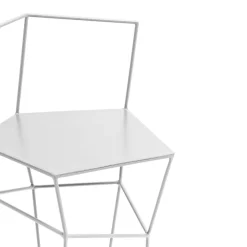 Sgabello con schienale in ferro colore latte