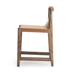 Sgabello da banco Burano/sg 24 in pelle marrone di Balutto Associati