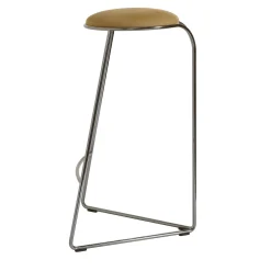 Sgabello da bancone Flow Alto in metallo con finitura Ultrablack