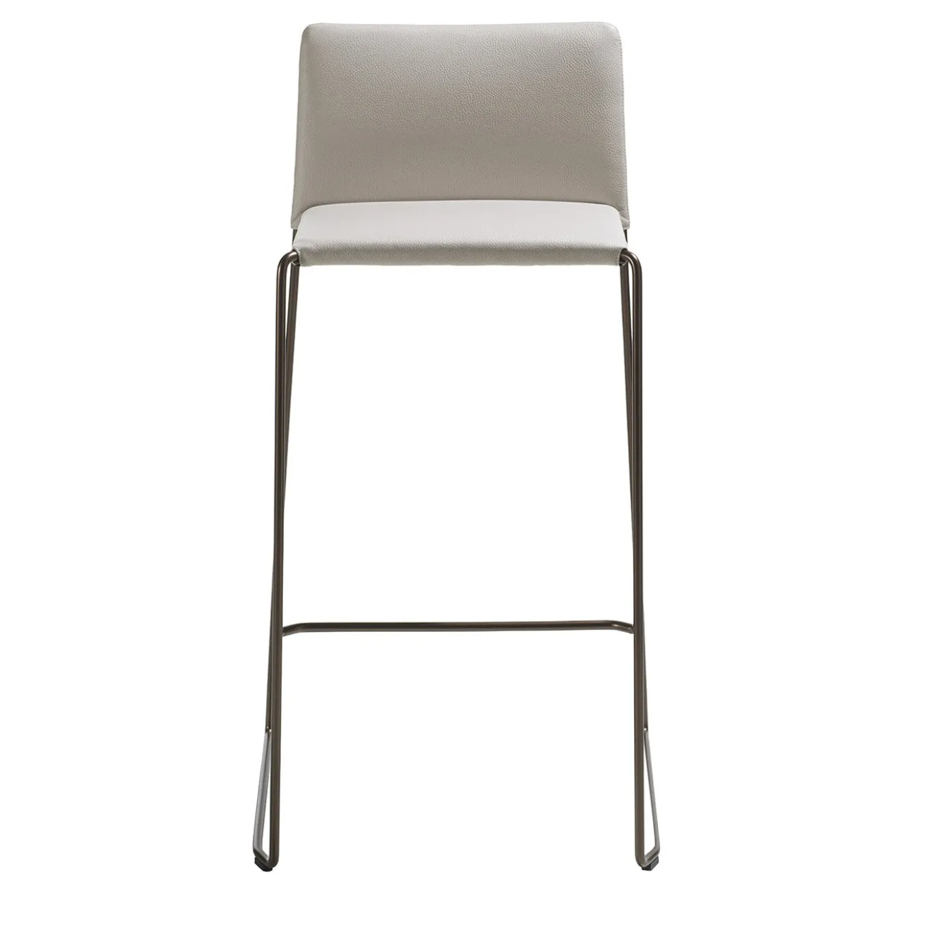Sgabello da bar Bizzy in pelle Pearl