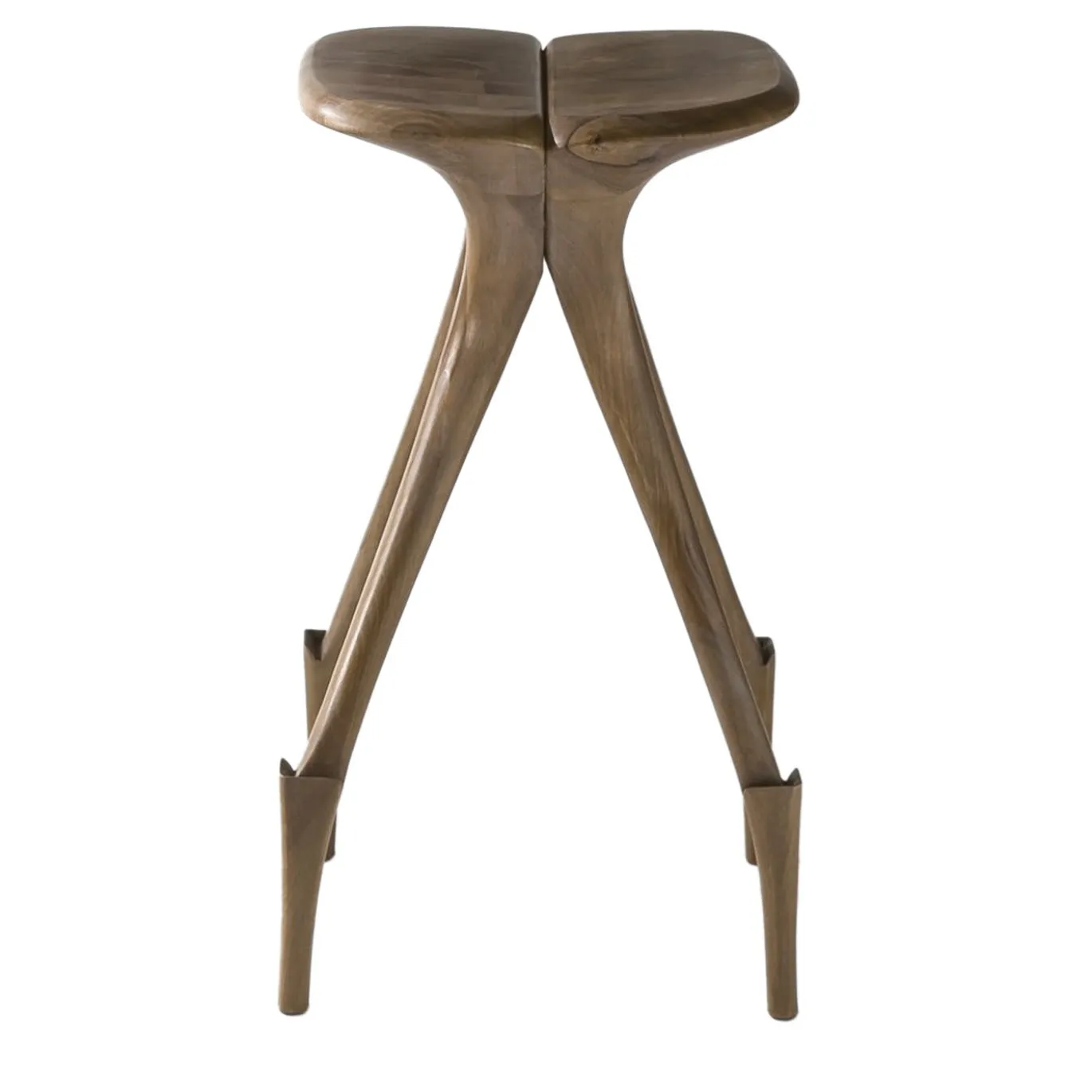 Sgabello da bar Giraffa in noce di Nigel Coates