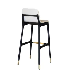 Sgabello da bar imbottito in pelle Joyce Wood