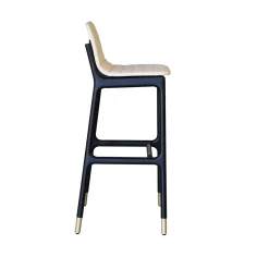Sgabello da bar imbottito in pelle Joyce Wood
