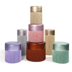 Sgabello da bar in pelle metallizzata oro lucido di Lorenza Bozzoli