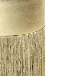 Sgabello da bar in pelle metallizzata oro lucido di Lorenza Bozzoli