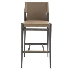 Sgabello da Bar Ledermann in Pelle Marrone di Tom Kelley