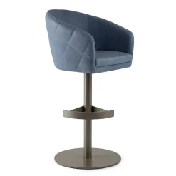 Sgabello da bar ZOE in pelle blu