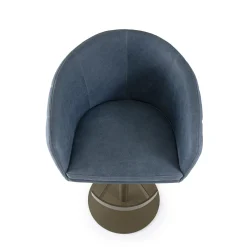 Sgabello da bar ZOE in pelle blu