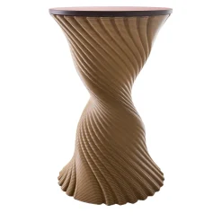 Sgabello e Tavolino Mini Tork Attorcigliato Beige