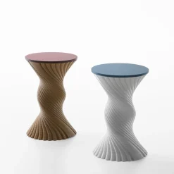 Sgabello e Tavolino Mini Tork Attorcigliato Beige