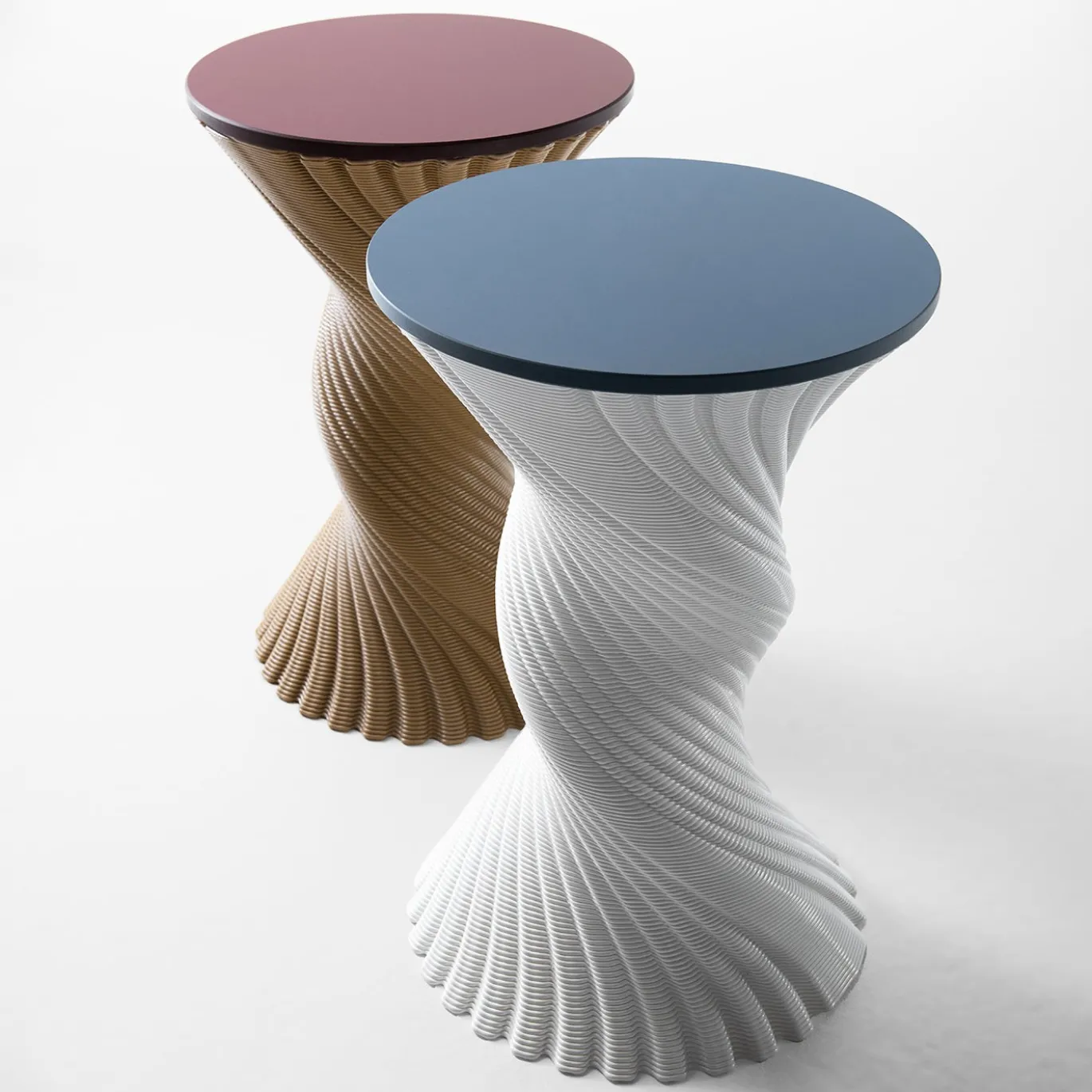 Sgabello e Tavolino Mini Tork Attorcigliato Beige