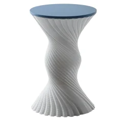 Sgabello e Tavolino Mini Tork Attorcigliato Bianco