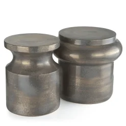 Sgabello Hya A in ceramica grigia