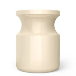 Sgabello Hya A in ceramica smaltata Avorio