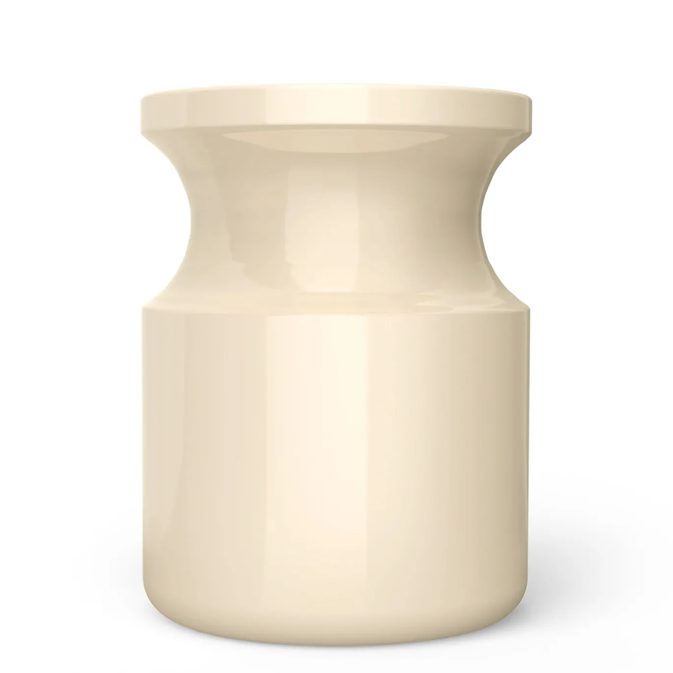 Sgabello Hya A in ceramica smaltata Avorio