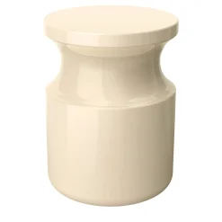 Sgabello Hya A in ceramica smaltata Avorio