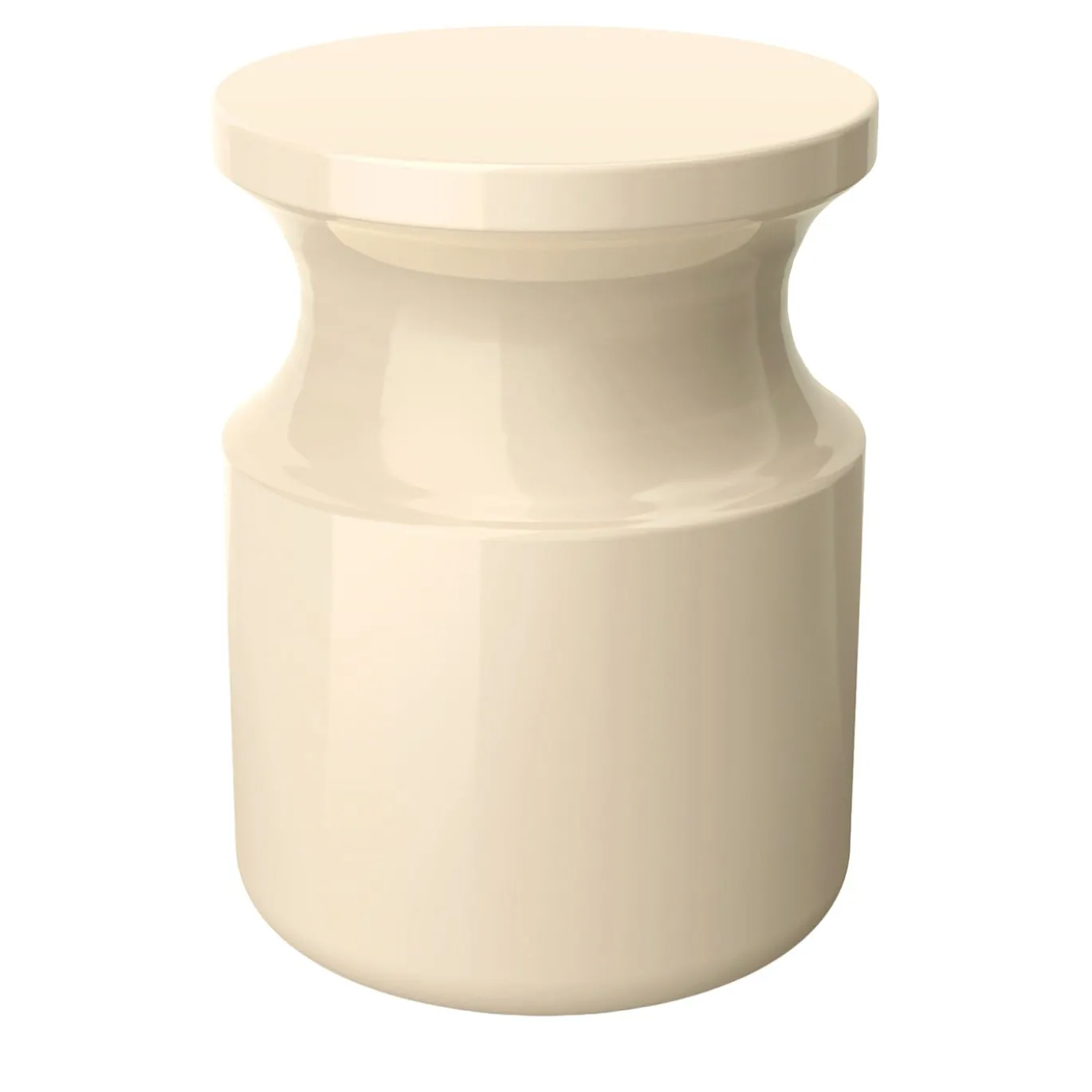 Sgabello Hya A in ceramica smaltata Avorio