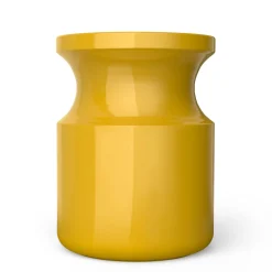 Sgabello Hya A in ceramica smaltata gialla