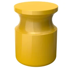 Sgabello Hya A in ceramica smaltata gialla