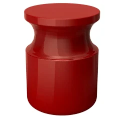 Sgabello Hya A in Ceramica Smaltata Rosso Corallo