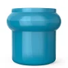 Sgabello Hya B in ceramica smaltata azzurra