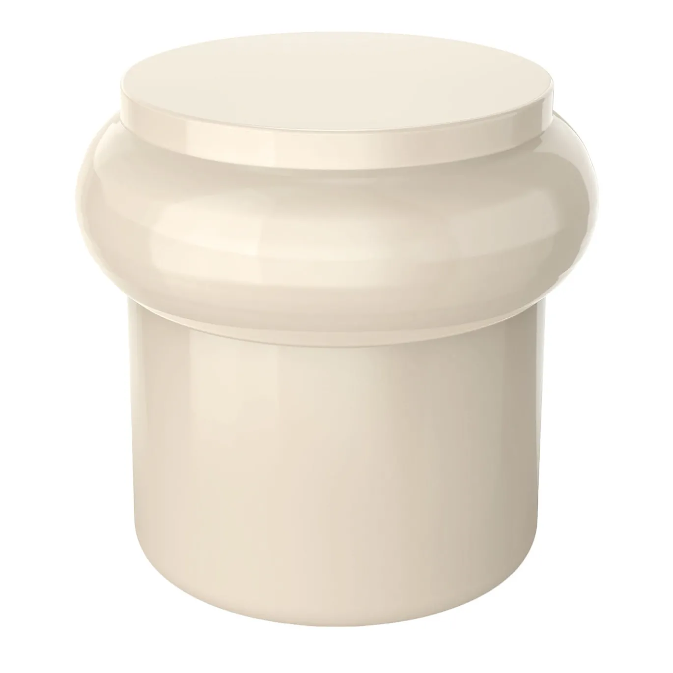 Sgabello Hya B in ceramica smaltata grigio perla