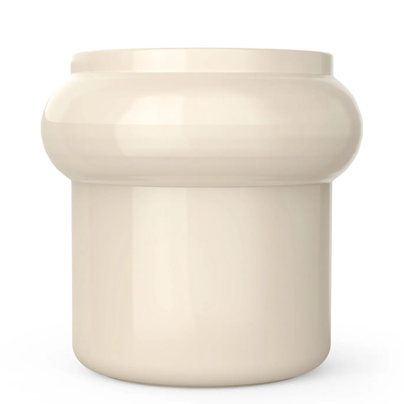 Sgabello Hya B in ceramica smaltata grigio perla