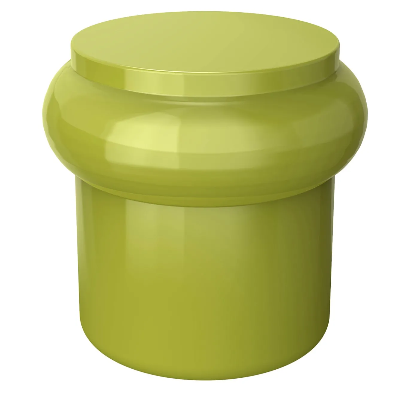 Sgabello Hya B smaltato in ceramica verde
