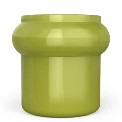 Sgabello Hya B smaltato in ceramica verde
