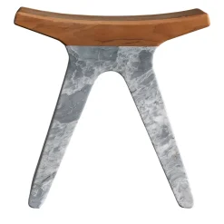Sgabello in Marmo e Legno Pigreco
