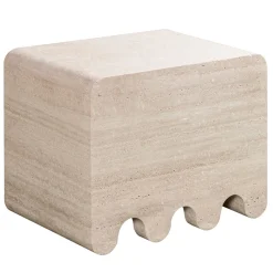 Sgabello in travertino bianco Ossicle
