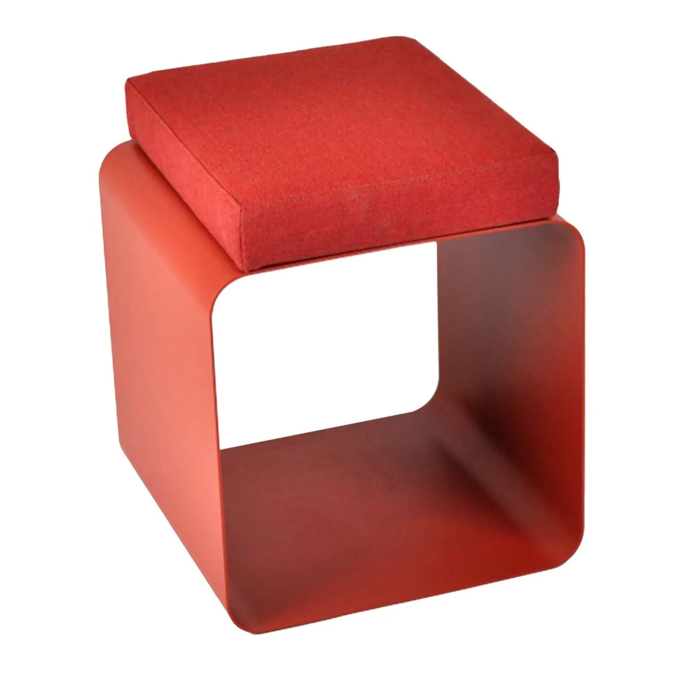 Sgabello in velluto rosso