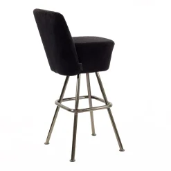Sgabello Nero SPACE CADET con Base Cromata