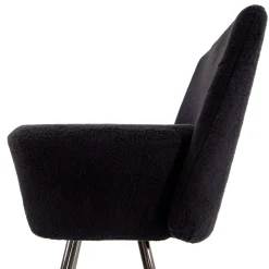 Sgabello Nero SPACE CADET con Base Cromata