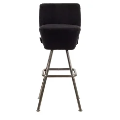 Sgabello Nero SPACE CADET con Base Cromata