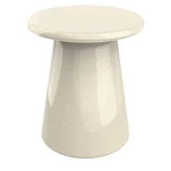 Sgabello Oriental in ceramica smaltata Craquelet Ice