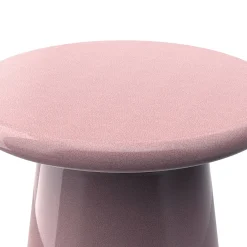 Sgabello Oriental in ceramica smaltata Craquelet rosa